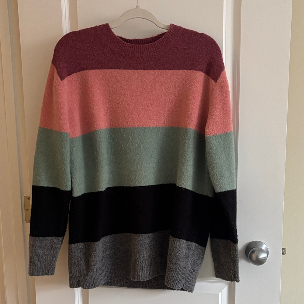 Colorful Striped Crew Neck Sweater